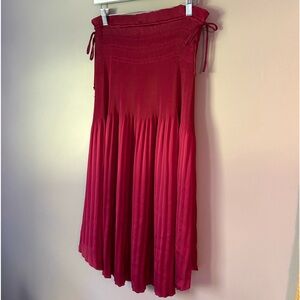 Rachel Zoe Rose Pleated Asymmetrical Midi Skirt, Sz M